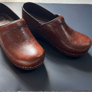 Dansko XP Floral Tooled Clogs - Size 36